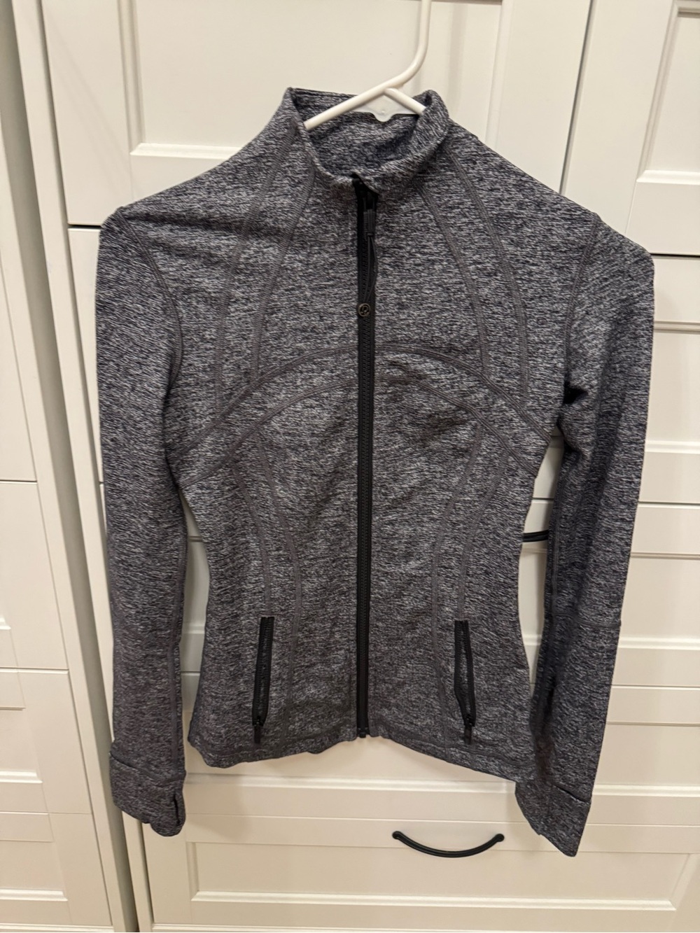 lululemon athletica Heathered Gray Full-Zip Performance Jacket-size 2